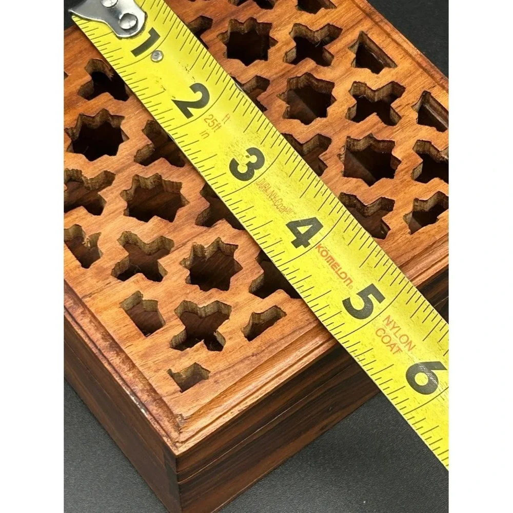 Hand Carved Indian‎ Hardwood Wood box India Intricate Trinket Box
